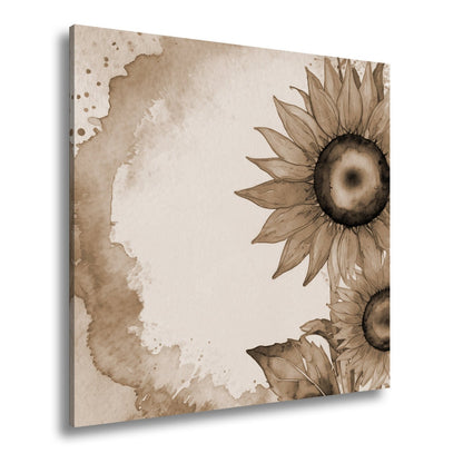 Leinwandbild XXL Sonnenblumen Aquarell – Blumen Wanddeko - deyoli