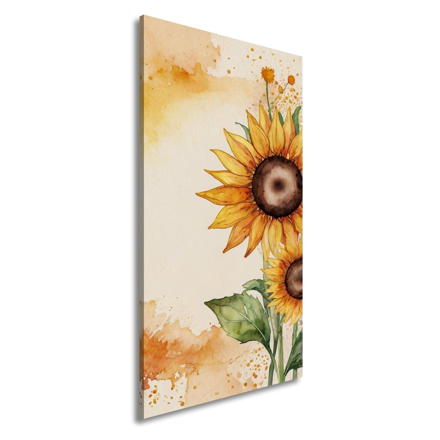 Leinwandbild XXL Sonnenblumen Aquarell – Blumen Wanddeko - deyoli