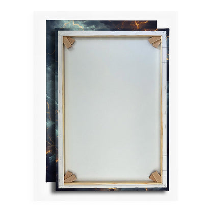 Leinwandbild XXL Titan Wolken Blitze – Fantasy Kunst - deyoli