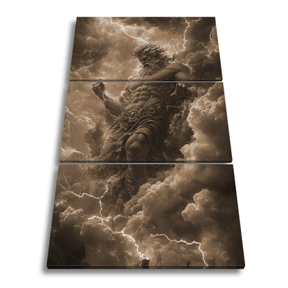 Leinwandbild XXL Titan Wolken Blitze – Fantasy Kunst - deyoli