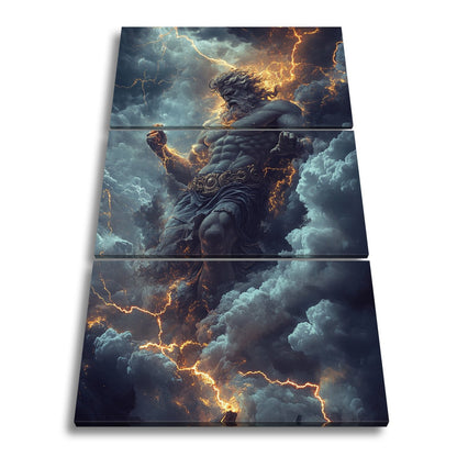 Leinwandbild XXL Titan Wolken Blitze – Fantasy Kunst - deyoli