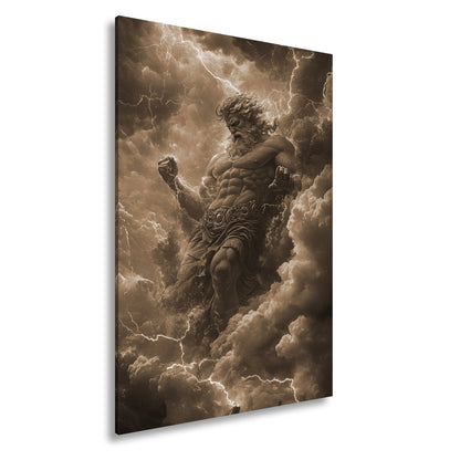 Leinwandbild XXL Titan Wolken Blitze – Fantasy Kunst - deyoli