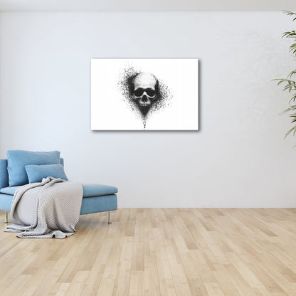 Leinwandbild XXL Totenkopf Tinte – Abstrakte Kunst - deyoli