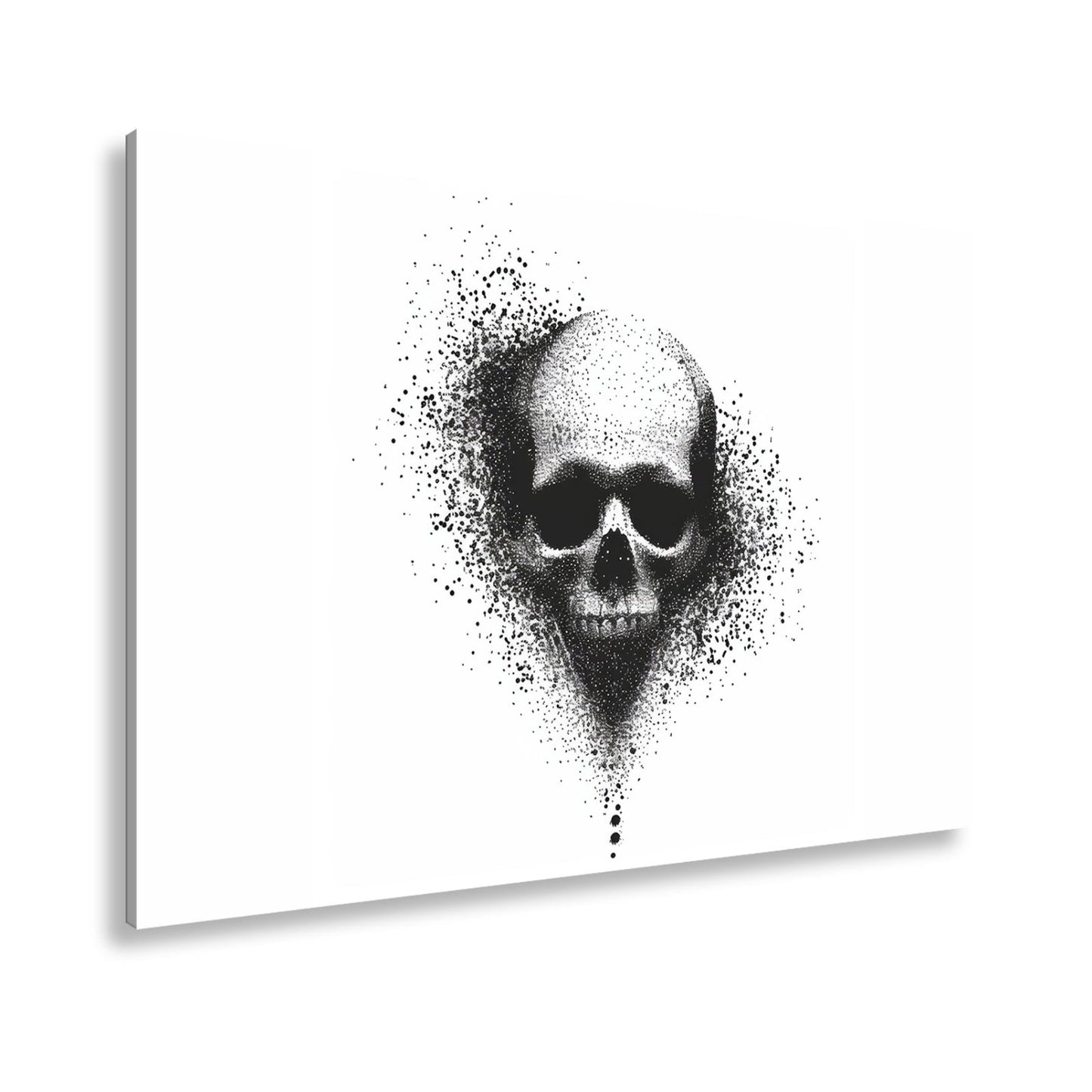 Leinwandbild XXL Totenkopf Tinte – Abstrakte Kunst - deyoli