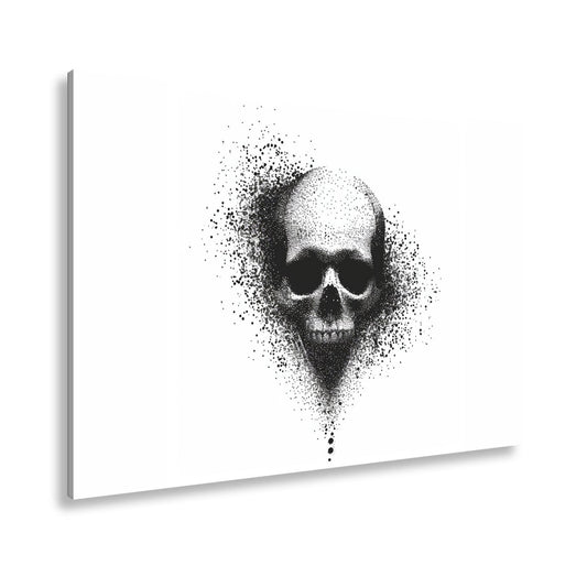Leinwandbild XXL Totenkopf Tinte – Abstrakte Kunst - deyoli