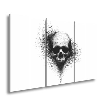 Leinwandbild XXL Totenkopf Tinte – Abstrakte Kunst - deyoli