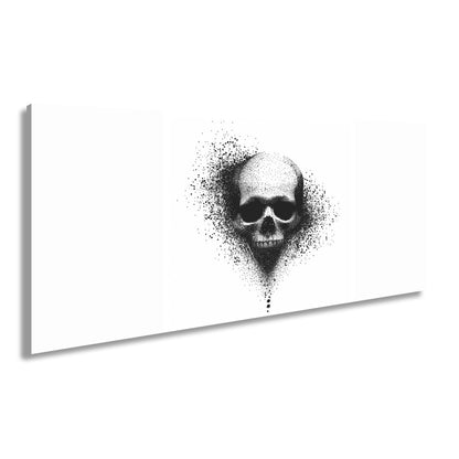 Leinwandbild XXL Totenkopf Tinte – Abstrakte Kunst - deyoli