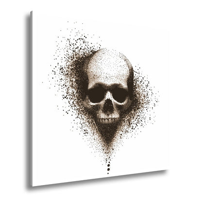 Leinwandbild XXL Totenkopf Tinte – Abstrakte Kunst - deyoli