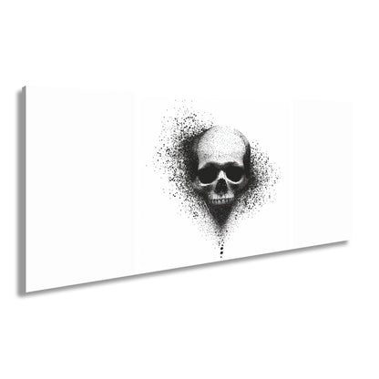 Leinwandbild XXL Totenkopf Tinte – Abstrakte Kunst - deyoli