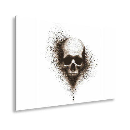 Leinwandbild XXL Totenkopf Tinte – Abstrakte Kunst - deyoli