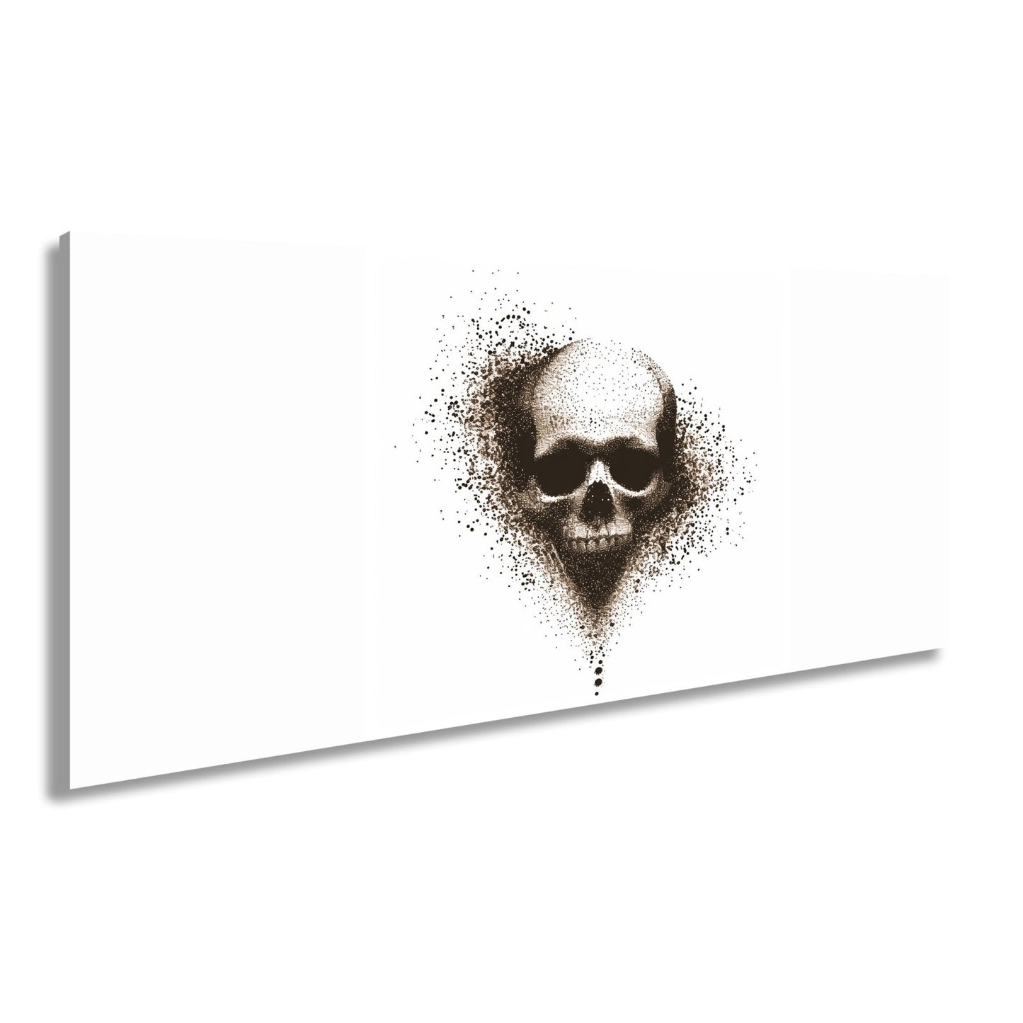 Leinwandbild XXL Totenkopf Tinte – Abstrakte Kunst - deyoli
