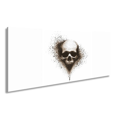 Leinwandbild XXL Totenkopf Tinte – Abstrakte Kunst - deyoli