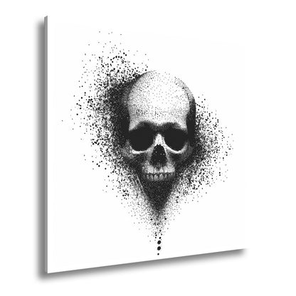 Leinwandbild XXL Totenkopf Tinte – Abstrakte Kunst - deyoli