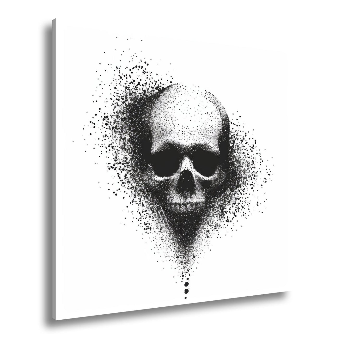 Leinwandbild XXL Totenkopf Tinte – Abstrakte Kunst - deyoli
