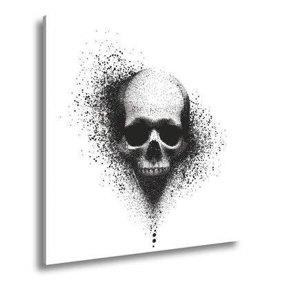 Leinwandbild XXL Totenkopf Tinte – Abstrakte Kunst - deyoli