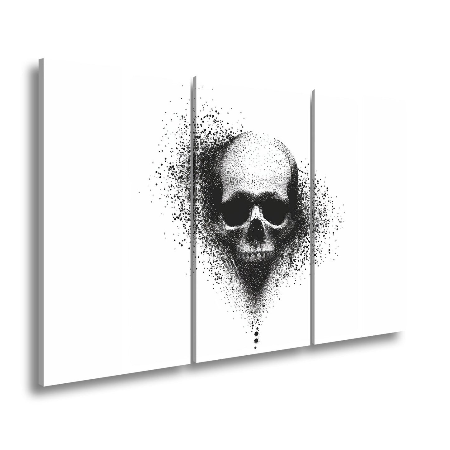 Leinwandbild XXL Totenkopf Tinte – Abstrakte Kunst - deyoli