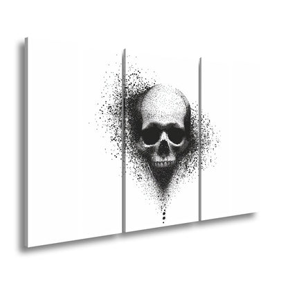 Leinwandbild XXL Totenkopf Tinte – Abstrakte Kunst - deyoli