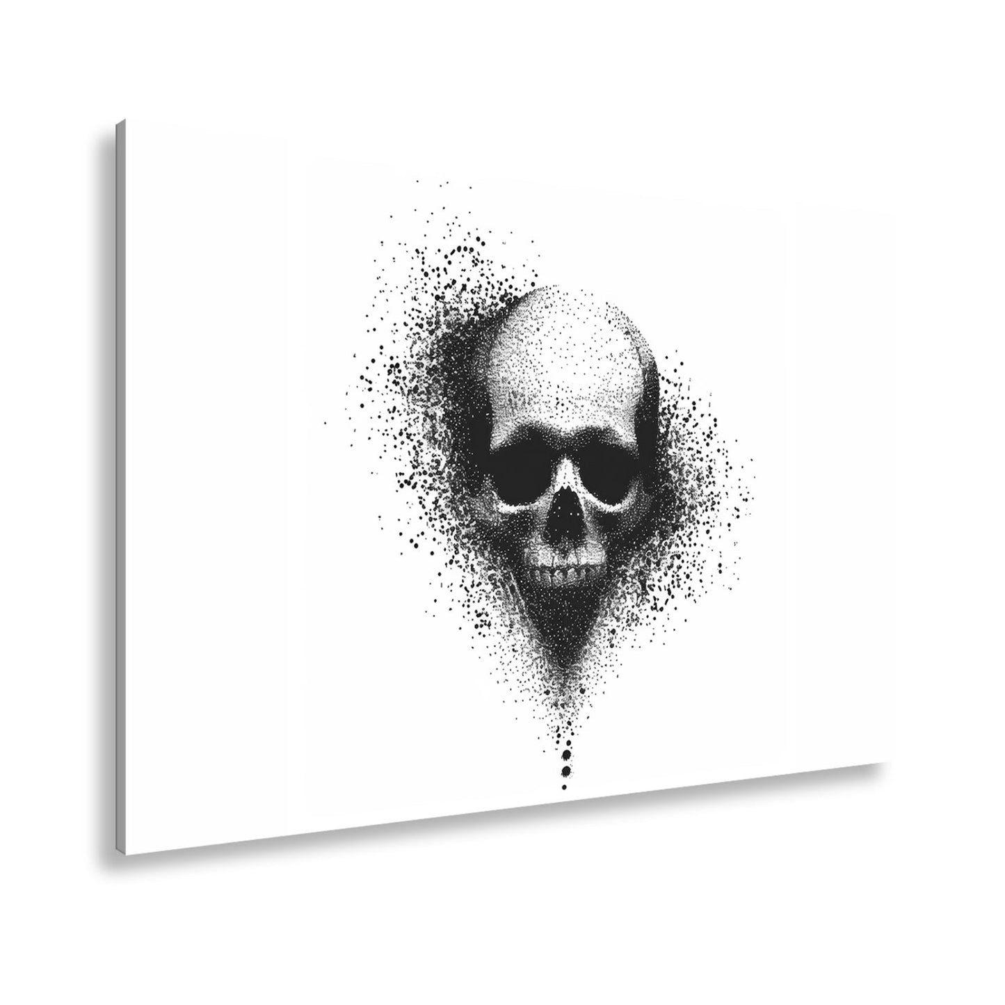 Leinwandbild XXL Totenkopf Tinte – Abstrakte Kunst - deyoli