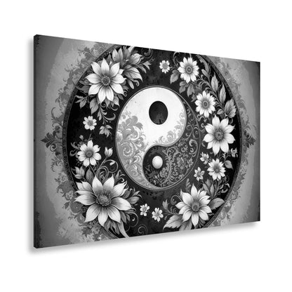 Leinwandbild Yin und Yang blühen in zarter floraler Harmonie - deyoli