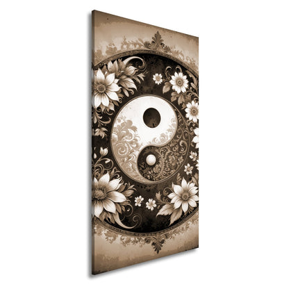 Leinwandbild Yin und Yang blühen in zarter floraler Harmonie - deyoli