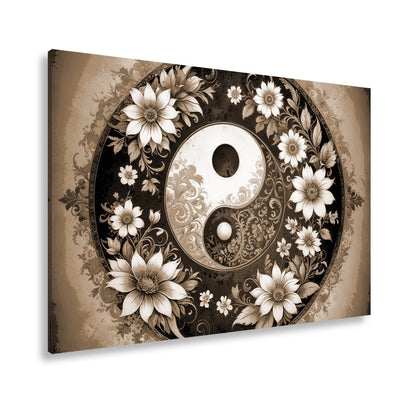 Leinwandbild Yin und Yang blühen in zarter floraler Harmonie - deyoli