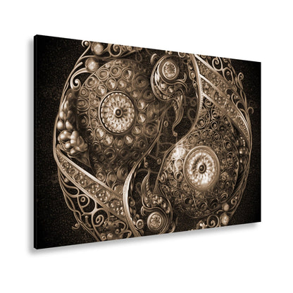 Leinwandbild Yin - Yang XXL – Aus Edelsteinen in kunstvoller Ornamentik - deyoli