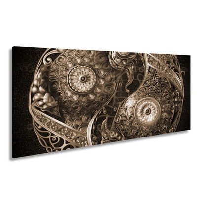 Leinwandbild Yin - Yang XXL – Aus Edelsteinen in kunstvoller Ornamentik - deyoli