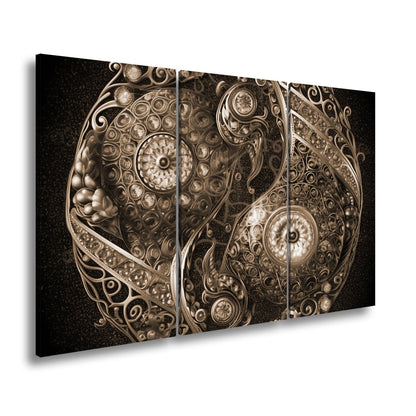 Leinwandbild Yin - Yang XXL – Aus Edelsteinen in kunstvoller Ornamentik - deyoli