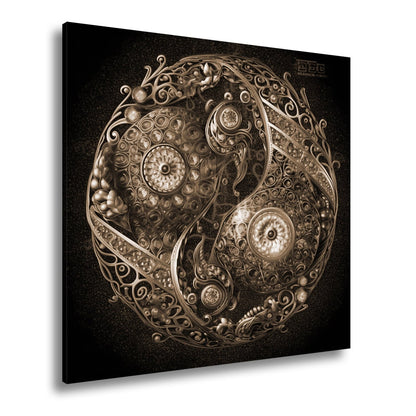 Leinwandbild Yin - Yang XXL – Aus Edelsteinen in kunstvoller Ornamentik - deyoli