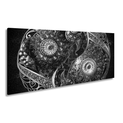 Leinwandbild Yin - Yang XXL – Aus Edelsteinen in kunstvoller Ornamentik - deyoli