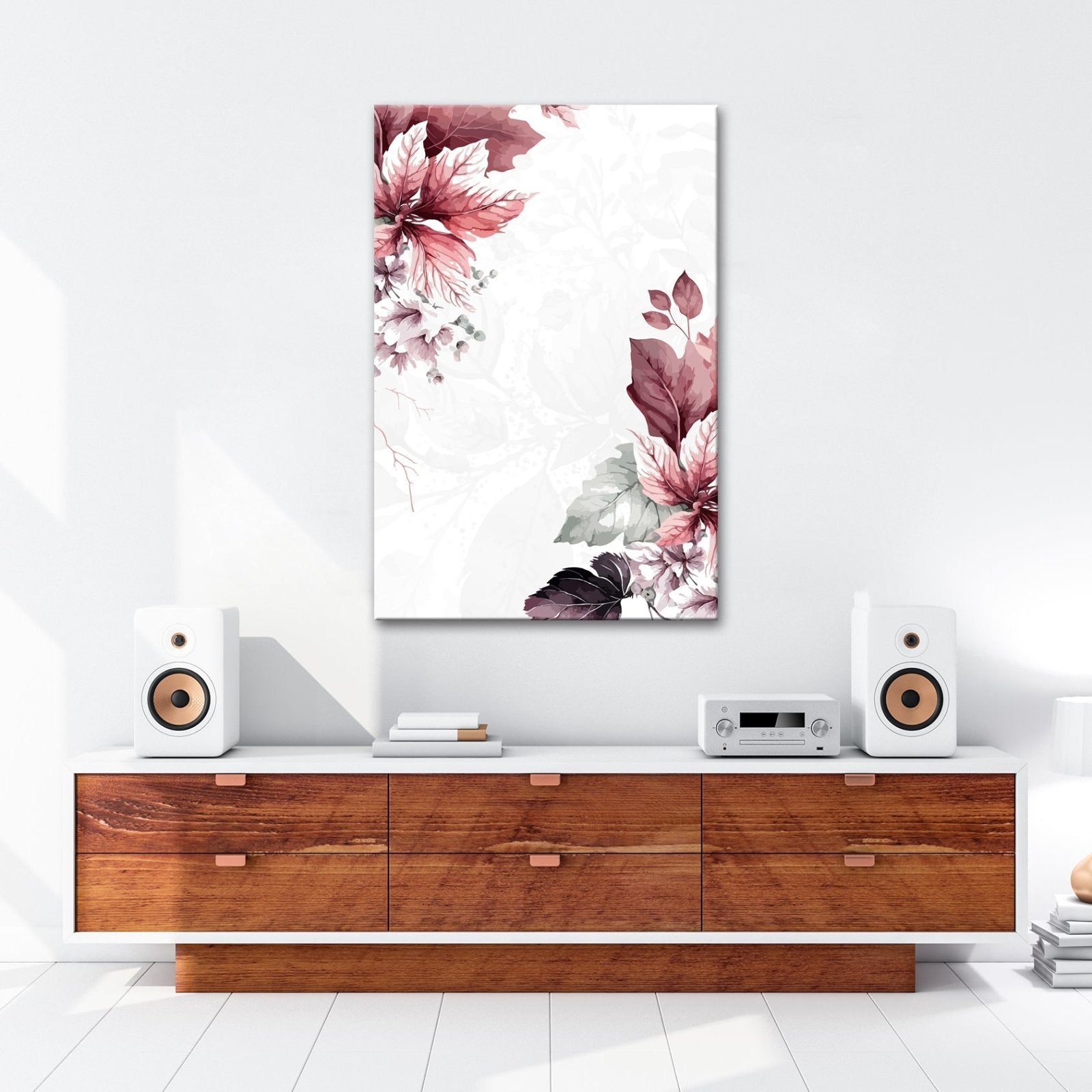 Leinwandbild Zarte florale Aquarelle in sanftem Rosa und Creme - deyoli