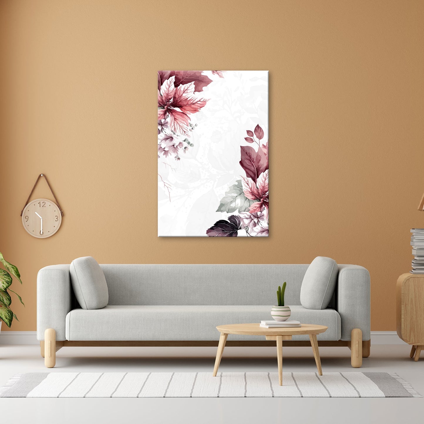 Leinwandbild Zarte florale Aquarelle in sanftem Rosa und Creme - deyoli