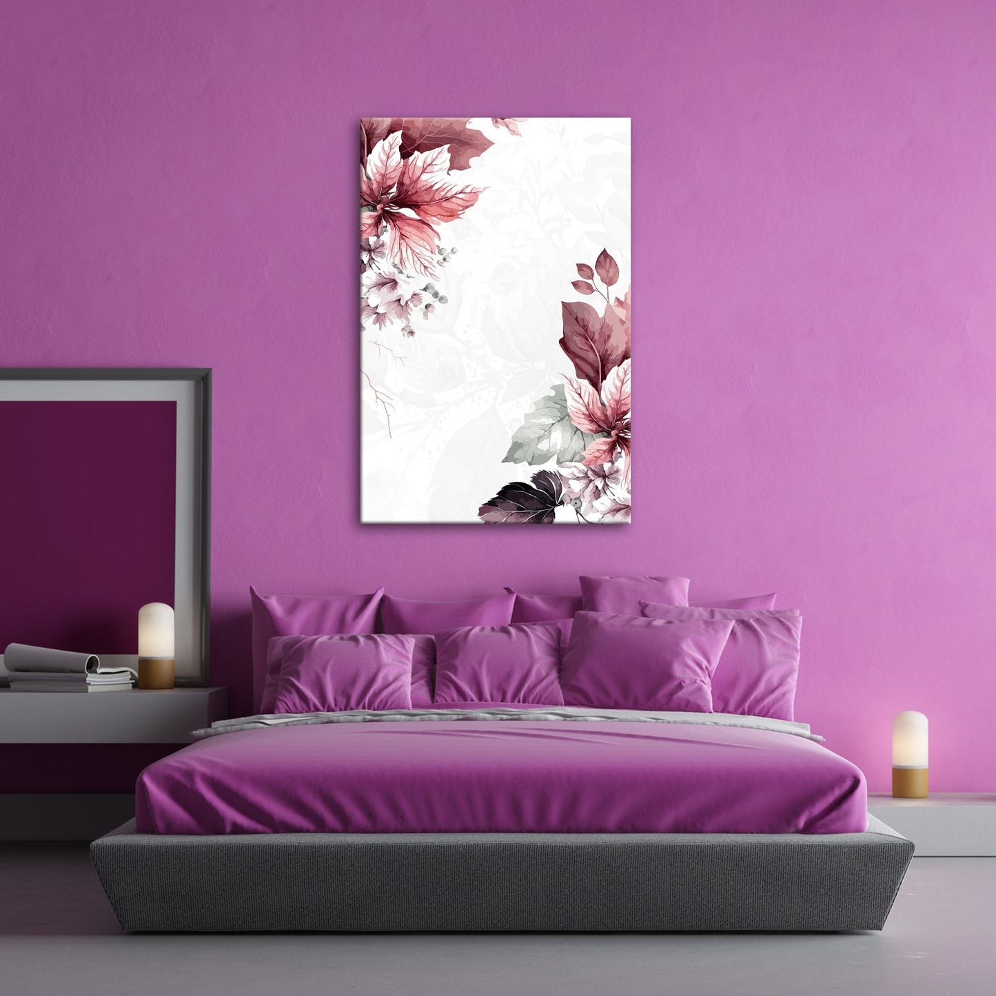 Leinwandbild Zarte florale Aquarelle in sanftem Rosa und Creme - deyoli