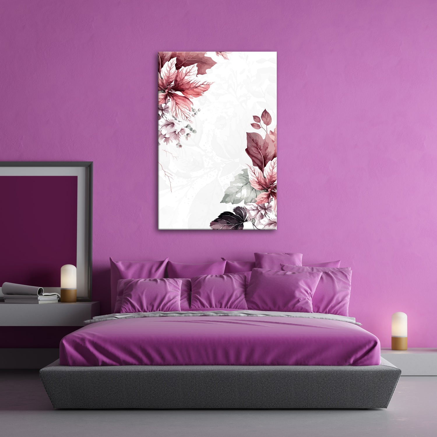 Leinwandbild Zarte florale Aquarelle in sanftem Rosa und Creme - deyoli