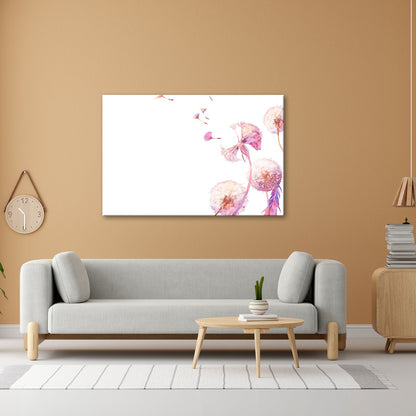Leinwandbild Zarte Pusteblumen tanzen im Hauch der Aquarellträume. - deyoli