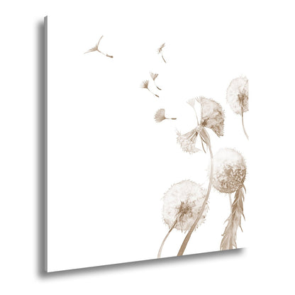 Leinwandbild Zarte Pusteblumen tanzen im Hauch der Aquarellträume. - deyoli