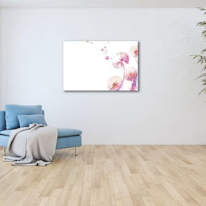 Leinwandbild Zarte Pusteblumen tanzen im Hauch der Aquarellträume. - deyoli