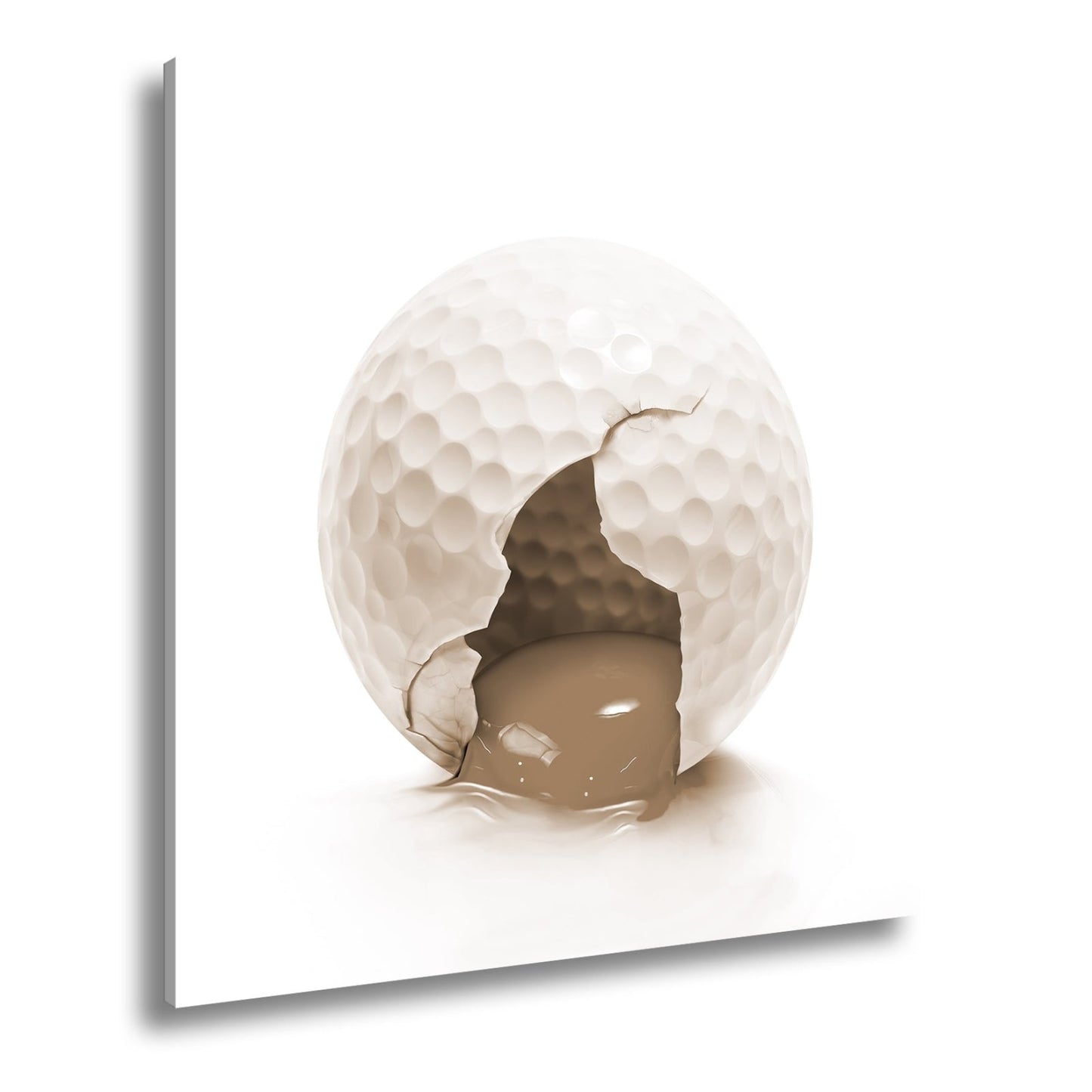Leinwandbild Zartes Geheimnis – ein Golfball, der Eigelb verbirgt - deyoli
