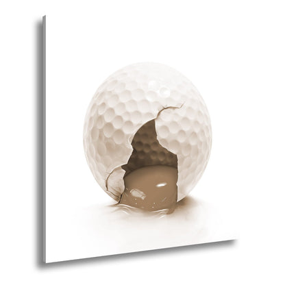 Leinwandbild Zartes Geheimnis – ein Golfball, der Eigelb verbirgt - deyoli