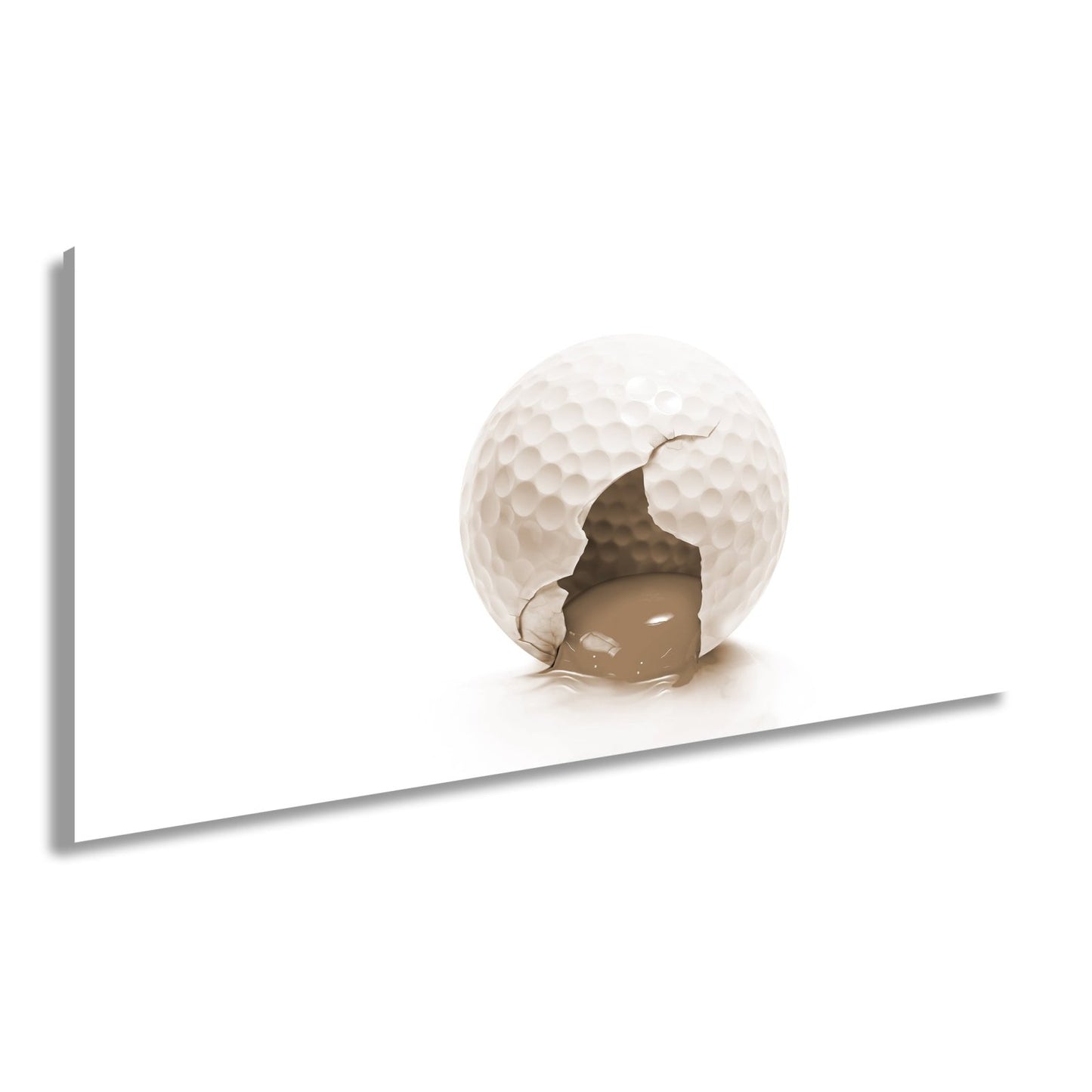 Leinwandbild Zartes Geheimnis – ein Golfball, der Eigelb verbirgt - deyoli