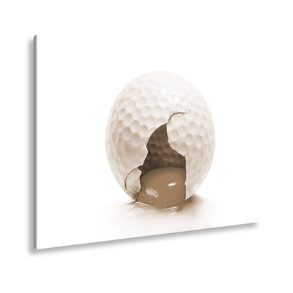 Leinwandbild Zartes Geheimnis – ein Golfball, der Eigelb verbirgt - deyoli