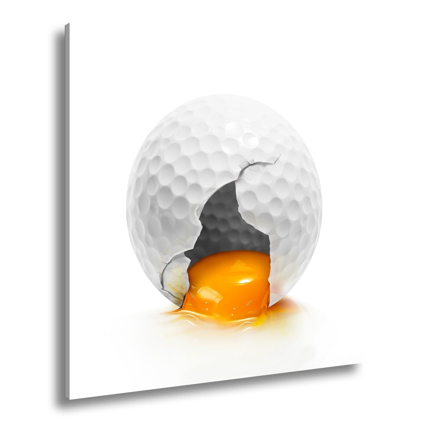 Leinwandbild Zartes Geheimnis – ein Golfball, der Eigelb verbirgt - deyoli