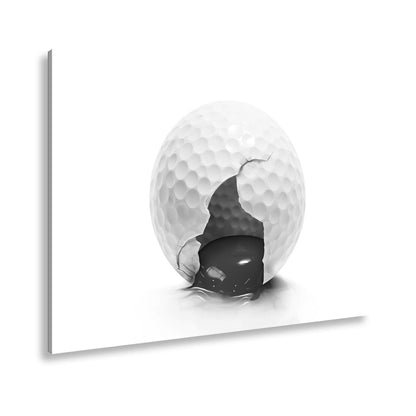 Leinwandbild Zartes Geheimnis – ein Golfball, der Eigelb verbirgt - deyoli