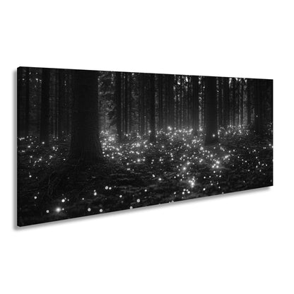 Leinwandbild Zauberwald XXL – Erleuchtet von tanzenden Lichtpunkten - deyoli