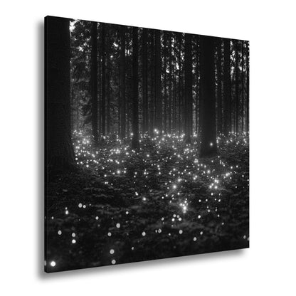 Leinwandbild Zauberwald XXL – Erleuchtet von tanzenden Lichtpunkten - deyoli