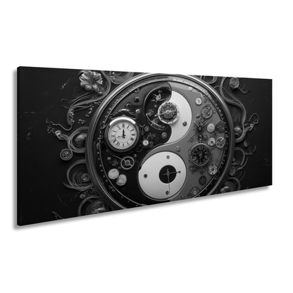 Leinwandbild Zeitkunst in Yin - Yang, Mechanik trifft goldene Eleganz - deyoli