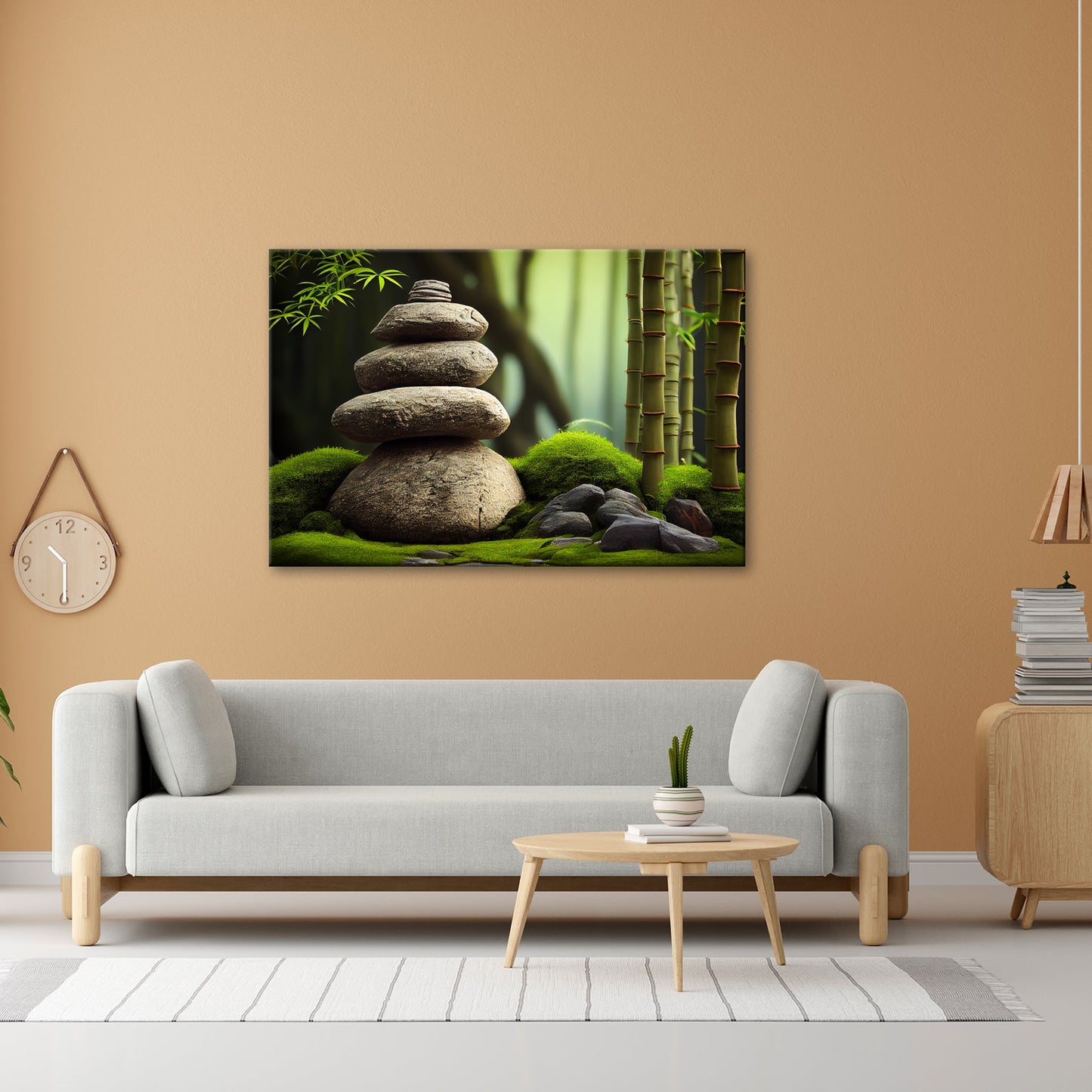 Leinwandbild Zen - Magie – Steine und Bambus in perfekter Harmonie. - deyoli
