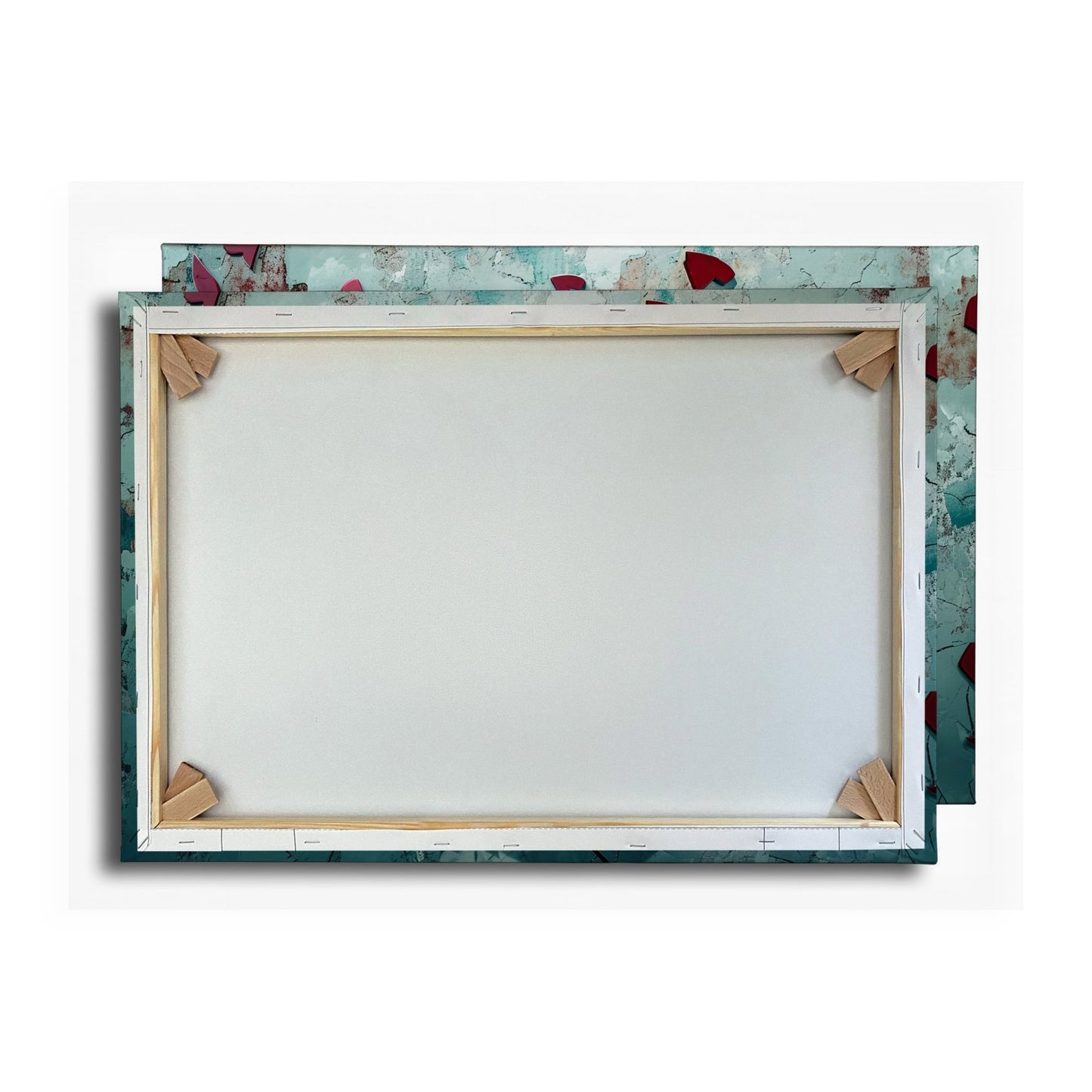 Leinwandbild Zerborstenes Herz – Schmerz gemalt in Glas und Wand. - deyoli