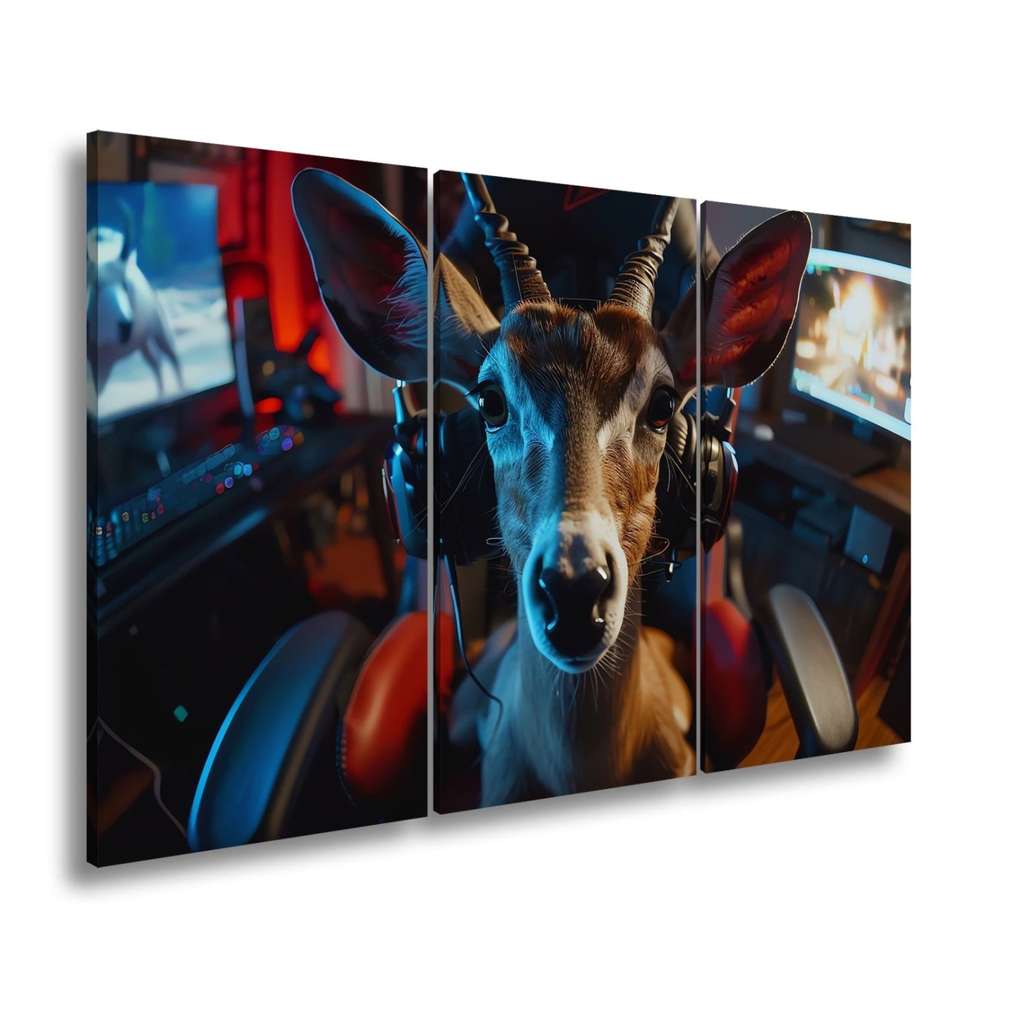 Leinwandbild Zocker - Antilope – wild im Spiel, klug im Kopf. - deyoli