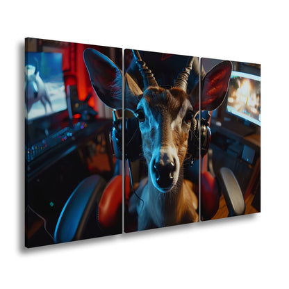 Leinwandbild Zocker - Antilope – wild im Spiel, klug im Kopf. - deyoli
